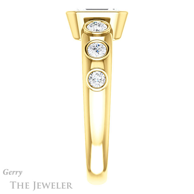 Emerald Cut Forever Brilliant Moissanite Engagement Ring #GTJ1266-emerald-fb-y