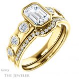 Emerald Cut Forever Brilliant Moissanite Engagement Ring #GTJ1266-emerald-fb-y
