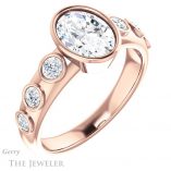 Oval Shaped Forever One Moissanite Engagement Ring #GTJ1266-oval-fo-r
