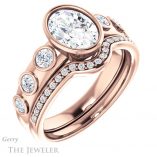 Oval Shaped Forever One Moissanite Engagement Ring #GTJ1266-oval-fo-r