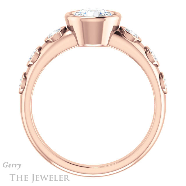 Round Cut Forever One Moissanite Engagement Ring #GTJ1266-round-fo-r