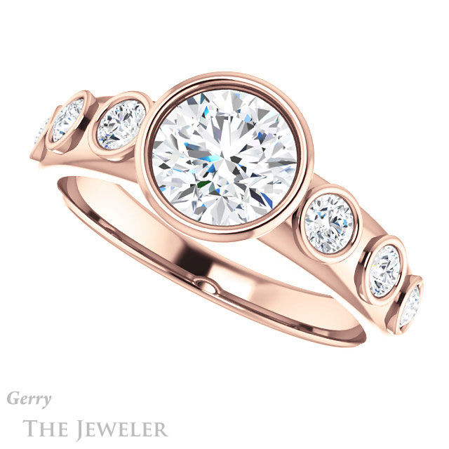 Round Cut Forever One Moissanite Engagement Ring #GTJ1266-round-fo-r 5 Round Cut Forever One Moissanite Engagement Ring #GTJ1266-round-fo-r