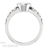Round Cut Forever One Moissanite Engagement Ring #GTJ1266-round-fo-w