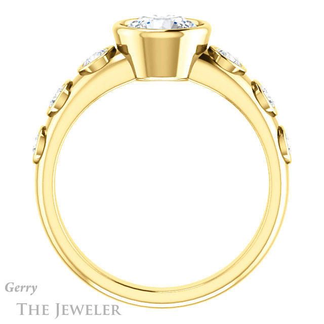 Round Cut Forever One Moissanite Engagement Ring #GTJ1266-round-fo-y