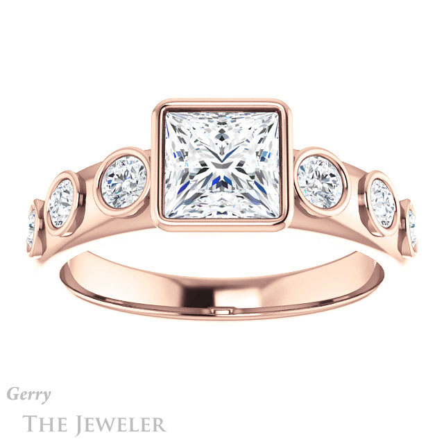 Princess Cut Forever One Moissanite Engagement Ring #GTJ1266-square-fo-r