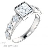 Princess Cut Forever One Moissanite Engagement Ring #GTJ1266-square-fo-w