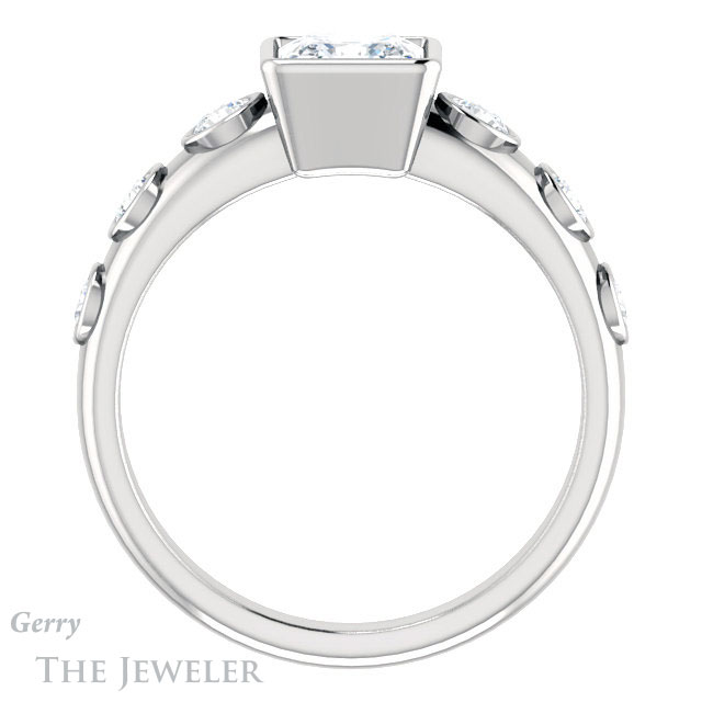 Princess Cut Forever One Moissanite Engagement Ring #GTJ1266-square-fo-w