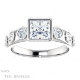 Princess Cut Forever One Moissanite Engagement Ring #GTJ1266-square-fo-w