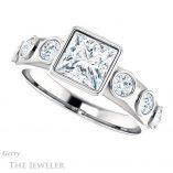 Princess Cut Forever One Moissanite Engagement Ring #GTJ1266-square-fo-w