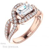 Emerald Cut Forever Brilliant Moissanite Engagement Ring #GTJ1267-emerald-fb-r