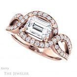 Emerald Cut Forever Brilliant Moissanite Engagement Ring #GTJ1267-emerald-fb-r