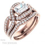 Emerald Cut Forever Brilliant Moissanite Engagement Ring #GTJ1267-emerald-fb-r