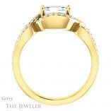Emerald Cut Forever One Moissanite Engagement Ring #GTJ1267-emerald-fb-y 2 Emerald Cut Forever Brilliant Moissanite Engagement Ring #GTJ1267-emerald-fb-y