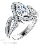 Marquise Cut Forever Brilliant Moissanite Engagement Ring #GTJ1267-marquise-fb-w