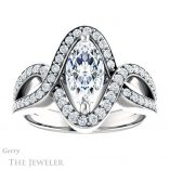 Marquise Cut Forever Brilliant Moissanite Engagement Ring #GTJ1267-marquise-fb-w