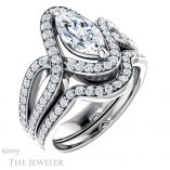Marquise Cut Forever Brilliant Moissanite Engagement Ring #GTJ1267-marquise-fb-w