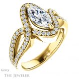 Marquise Cut Forever Brilliant Moissanite Engagement Ring #GTJ1267-marquise-fb-y