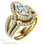 Marquise Cut Forever Brilliant Moissanite Engagement Ring #GTJ1267-marquise-fb-y