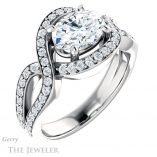 Oval Shaped Forever One Moissanite Engagement Ring #GTJ1267-oval-fo-w 4 Oval Shaped Forever One Moissanite Engagement Ring #GTJ1267-oval-fo-w