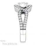 Oval Shaped Forever One Moissanite Engagement Ring #GTJ1267-oval-fo-w 3 Oval Shaped Forever One Moissanite Engagement Ring #GTJ1267-oval-fo-w