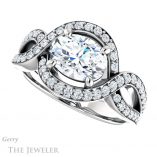 Oval Shaped Forever One Moissanite Engagement Ring #GTJ1267-oval-fo-w 5 Oval Shaped Forever One Moissanite Engagement Ring #GTJ1267-oval-fo-w