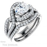 Oval Shaped Forever One Moissanite Engagement Ring #GTJ1267-oval-fo-w 6 Oval Shaped Forever One Moissanite Engagement Ring #GTJ1267-oval-fo-w