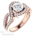 Round Cut Forever One Moissanite Engagement Ring #GTJ1267-round-fo-r
