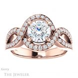 Round Cut Forever One Moissanite Engagement Ring #GTJ1267-round-fo-r
