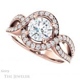 Round Cut Forever One Moissanite Engagement Ring #GTJ1267-round-fo-r
