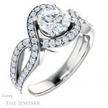 Round Cut Forever One Moissanite Engagement Ring #GTJ1267-round-fo-w 4 Round Cut Forever One Moissanite Engagement Ring #GTJ1267-round-fo-w