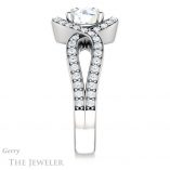 Round Cut Forever One Moissanite Engagement Ring #GTJ1267-round-fo-w 3 Round Cut Forever One Moissanite Engagement Ring #GTJ1267-round-fo-w