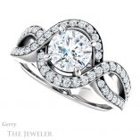 Round Cut Forever One Moissanite Engagement Ring #GTJ1267-round-fo-w 5 Round Cut Forever One Moissanite Engagement Ring #GTJ1267-round-fo-w