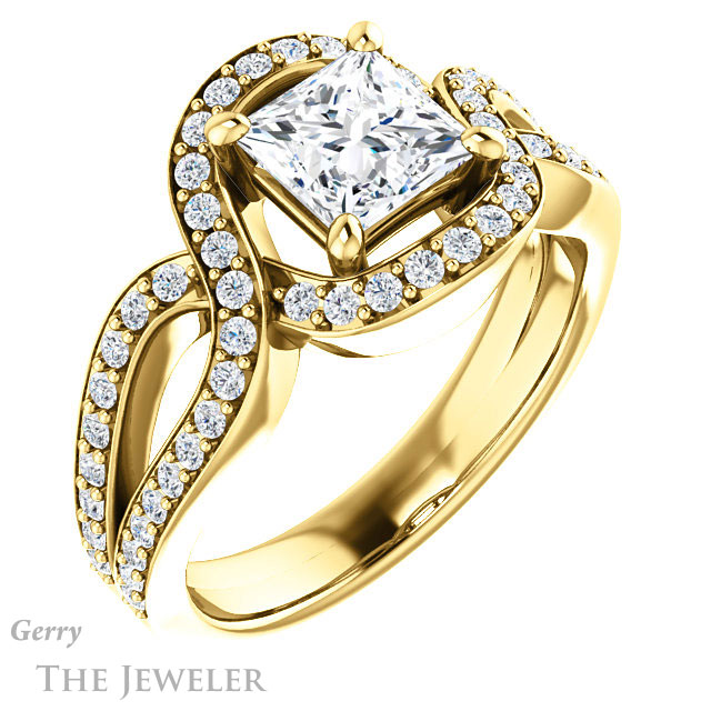 Princess Cut Forever One Moissanite Engagement Ring #GTJ1267-square-fo-y 4 Princess Cut Forever One Moissanite Engagement Ring #GTJ1267-square-fo-y