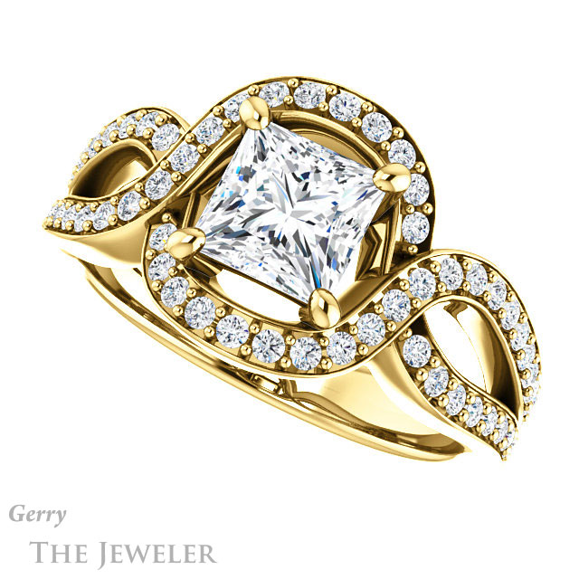 Princess Cut Forever One Moissanite Engagement Ring #GTJ1267-square-fo-y 5 Princess Cut Forever One Moissanite Engagement Ring #GTJ1267-square-fo-y