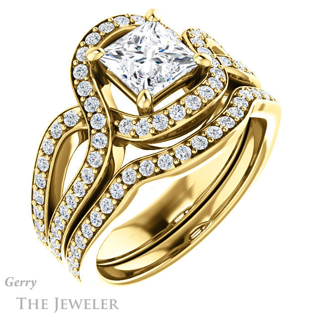 Princess Cut Forever One Moissanite Engagement Ring #GTJ1267-square-fo-y 6 Princess Cut Forever One Moissanite Engagement Ring #GTJ1267-square-fo-y