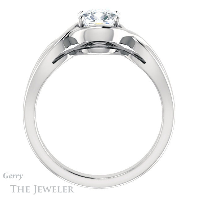 Cushion Cut Forever One Moissanite Engagement Ring #GTJ1268-cushion-fo-w | Gerry The Jeweler Cushion Cut Forever One Moissanite Engagement Ring #GTJ1268-cushion-fo-w