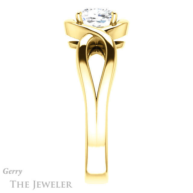Cushion Cut Forever One Moissanite Engagement Ring #GTJ1268-cushion-fo-y | Gerry The Jeweler Cushion Cut Forever One Moissanite Engagement Ring #GTJ1268-cushion-fo-y