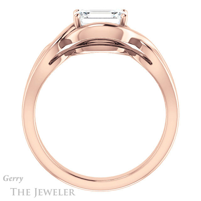 Emerald Cut Forever One Moissanite Engagement Ring #GTJ1268-emerald-fb-r | Gerry The Jeweler Emerald Cut Forever Brilliant Moissanite Engagement Ring #GTJ1268-emerald-fb-r