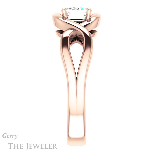 Emerald Cut Forever One Moissanite Engagement Ring #GTJ1268-emerald-fb-r | Gerry The Jeweler Emerald Cut Forever Brilliant Moissanite Engagement Ring #GTJ1268-emerald-fb-r