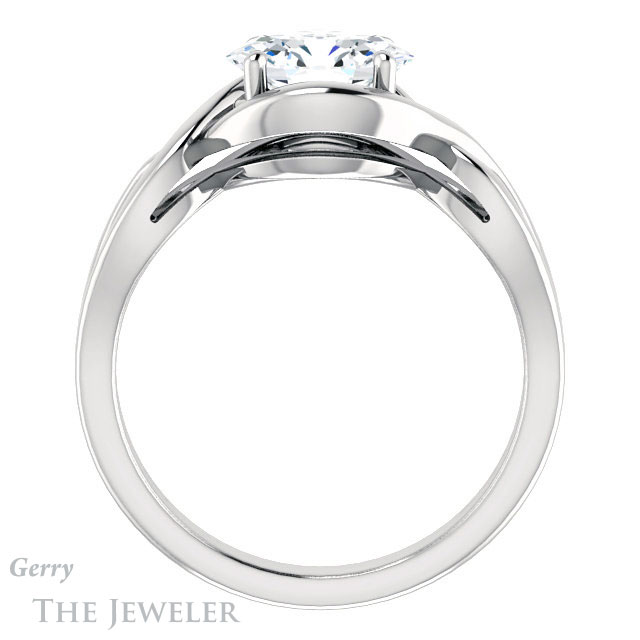 Oval Shaped Forever One Moissanite Engagement Ring #GTJ1268-oval-fo-w | Gerry The Jeweler Oval Shaped Forever One Moissanite Engagement Ring #GTJ1268-oval-fo-w