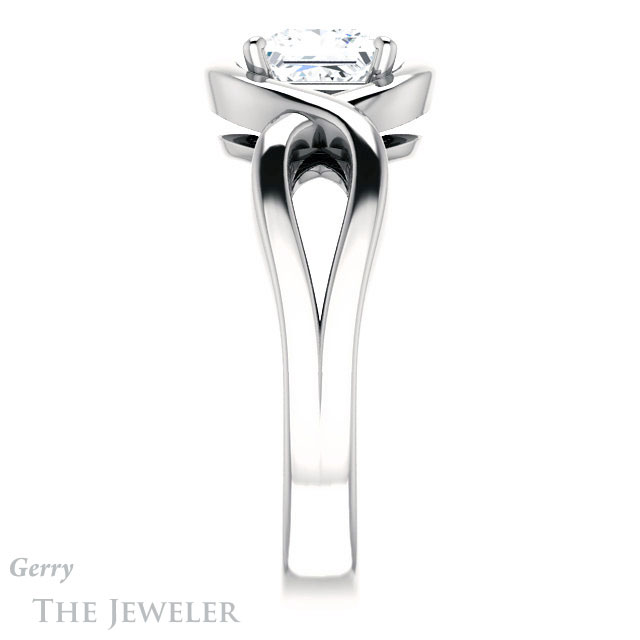 Princess Cut Forever One Moissanite Engagement Ring #GTJ1268-square-fo-w | Gerry The Jeweler Princess Cut Forever One Moissanite Engagement Ring #GTJ1268-square-fo-w