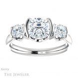 Cushion Cut Forever One Moissanite Engagement Ring #GTJ1269-cushion-fo-w 1 Cushion Cut Forever One Moissanite Engagement Ring #GTJ1269-cushion-fo-w