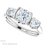 Cushion Cut Forever One Moissanite Engagement Ring #GTJ1269-cushion-fo-w 5 Cushion Cut Forever One Moissanite Engagement Ring #GTJ1269-cushion-fo-w