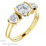 Cushion Cut Forever One Moissanite Engagement Ring #GTJ1269-cushion-fo-y