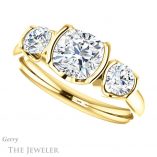 Cushion Cut Forever One Moissanite Engagement Ring #GTJ1269-cushion-fo-y