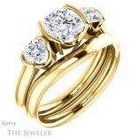 Cushion Cut Forever One Moissanite Engagement Ring #GTJ1269-cushion-fo-y