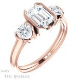 Emerald Cut Forever Brilliant Moissanite Engagement Ring #GTJ1269-emerald-fb-r