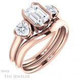 Emerald Cut Forever Brilliant Moissanite Engagement Ring #GTJ1269-emerald-fb-r
