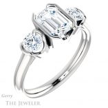 Emerald Cut Forever One Moissanite Engagement Ring #GTJ1269-emerald-fb-w 4 Emerald Cut Forever Brilliant Moissanite Engagement Ring #GTJ1269-emerald-fb-w