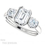 Emerald Cut Forever One Moissanite Engagement Ring #GTJ1269-emerald-fb-w 5 Emerald Cut Forever Brilliant Moissanite Engagement Ring #GTJ1269-emerald-fb-w